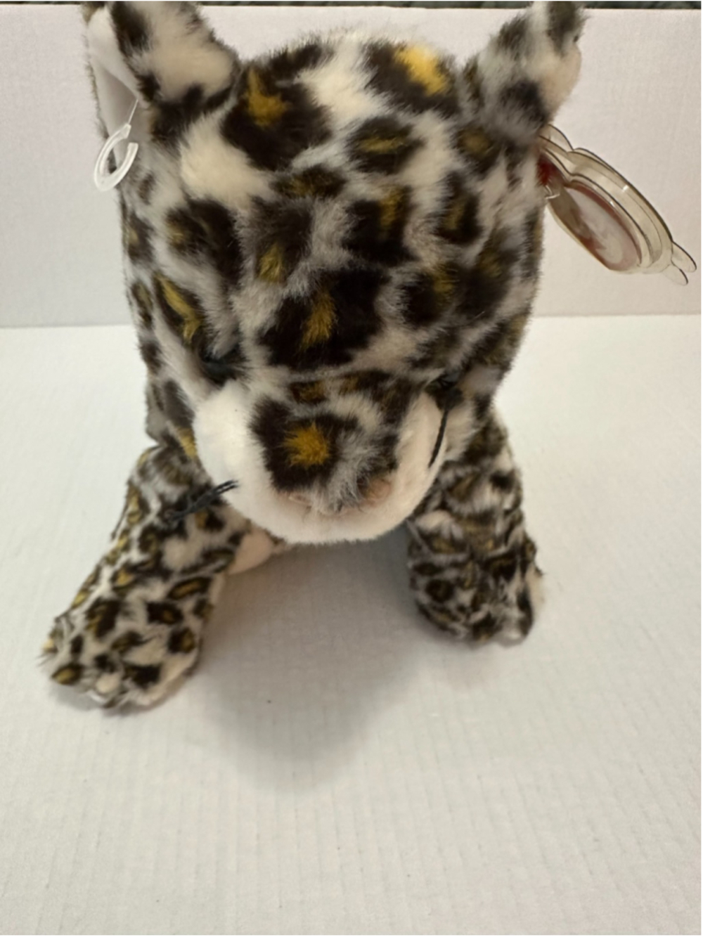 TY Beanie Buddy Pounce Cat 13" Plush 2001 Retired Spotted Kitty w/ Tag Protector